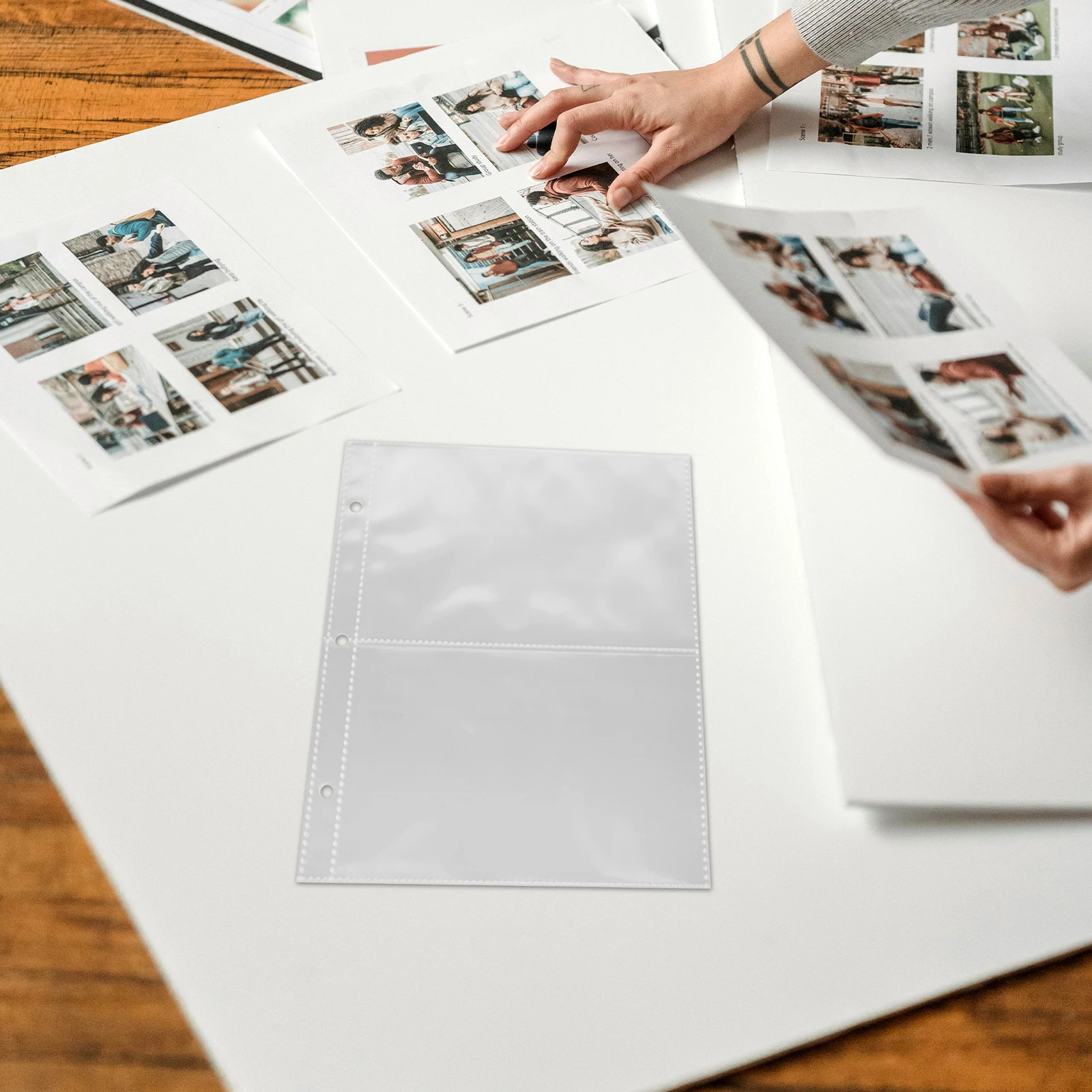 

12 PCS Album Page Clear Photo Storage Pages Binder Card Sleeves Inserted Postcard Pockets for Binders