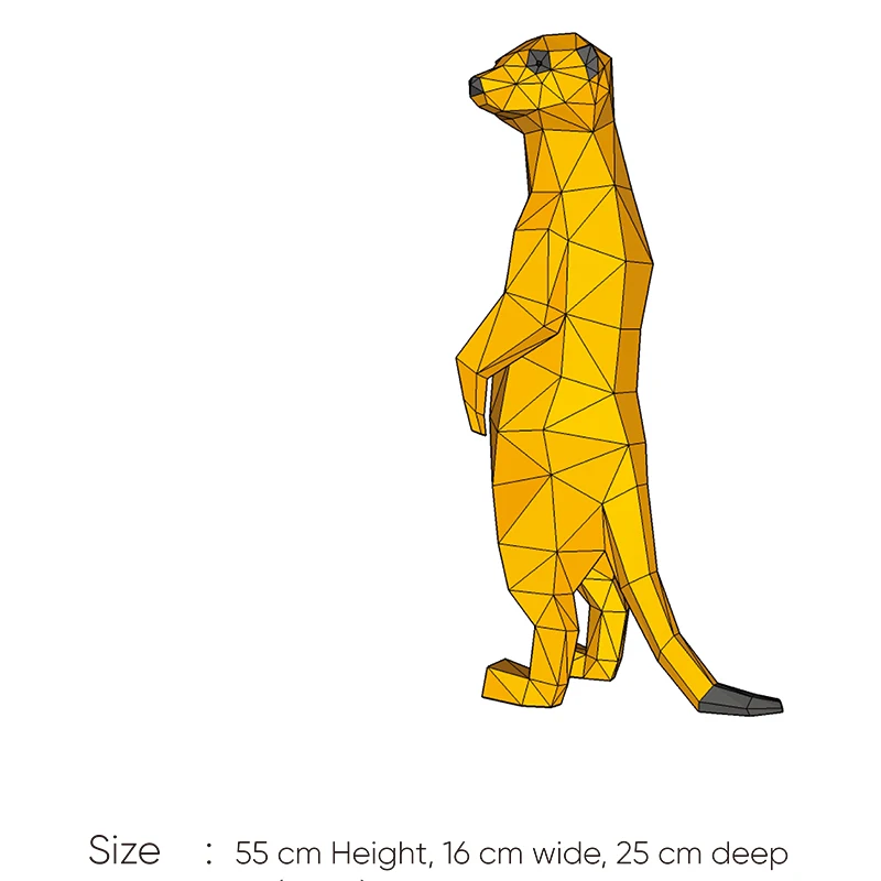 Meerkats Suricate Animal Paper Model Home Decor Room Ornament Desk Decoration Papercraft 3D DIY Hand Made Puzzles Toys Kid Gifts