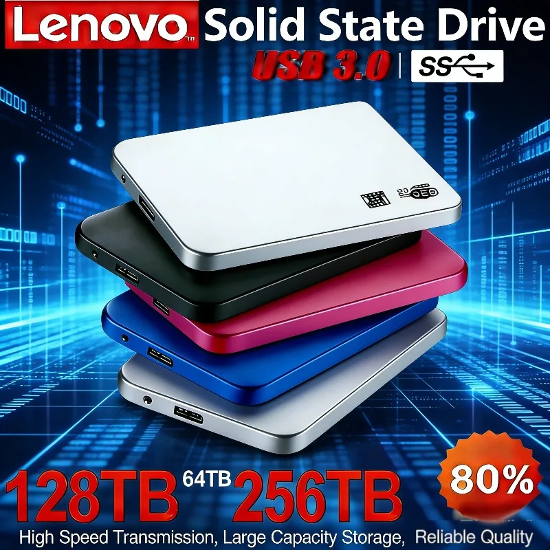 

Lenovo new Portable SSD USB 3.0 , with large capacities from 2TB to 64TB, high-speed transmission，providing massive storage