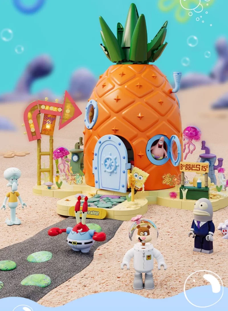 منطقة سبونجبوب بيكيني سفلي بنة سلسلة العالم 6 قطعة اللبنات صندوق أعمى لعبة سطح المكتب الديكور الاطفال المشجعين هدية #5