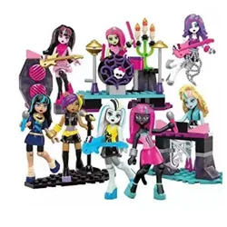 Megabloks Monster hoch Lorna Elissa bat Dracula ura Frankie Stein Action figuren Monster Mädchen Modell Spielzeug Dekorationen Kinder Geschenke