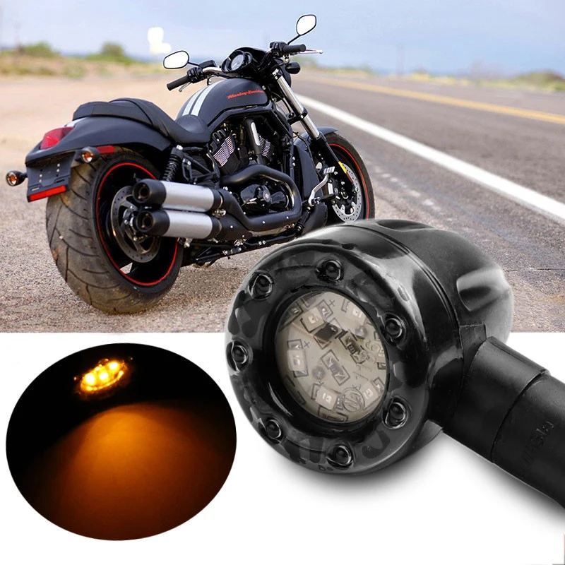 2Pcs LED Bullet Motorcycle Taillight Motorbike Turn Light Brake Lamp Daytime Running Lamp Plastic Moto Styling Refit Accessories