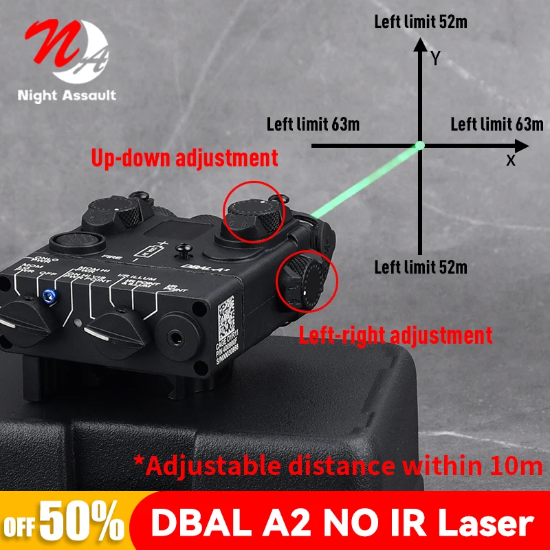 

WADSN Tactical DBAL A2 Laser Red dot Green Blue Indicator NO IR LED White Light Strobe Hunting Weapon Flashlight Fit 20MM Rail