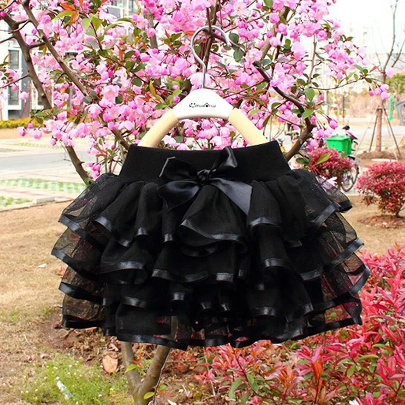 Tutu Skirt Girls Cake Tutu Pettiskirt Dance  Skirt Birthday Princess Ball Gown Children  Clothes 4 Layers Tulle Skirts