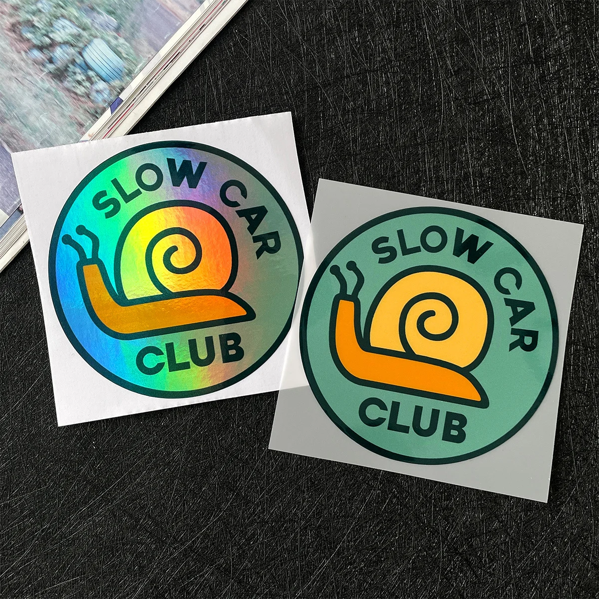 

1PC Snail Slow Car Club Sticker - Cute Snail Rainbow Design Durable Vinyl | For Car Motorcycle Rear Window | Interior Exterior