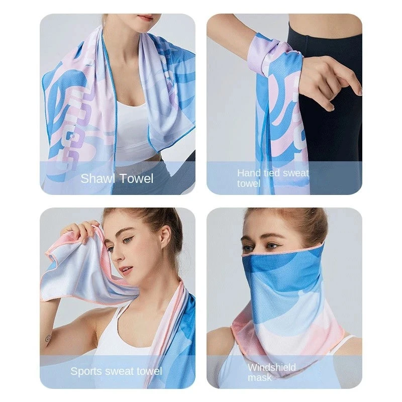 Cold Feeling Towel Quick Drying Sweat Absorption Portable Fitness Ice Cooling Towel Ice Feeling Towel Sweat Wiping Towel