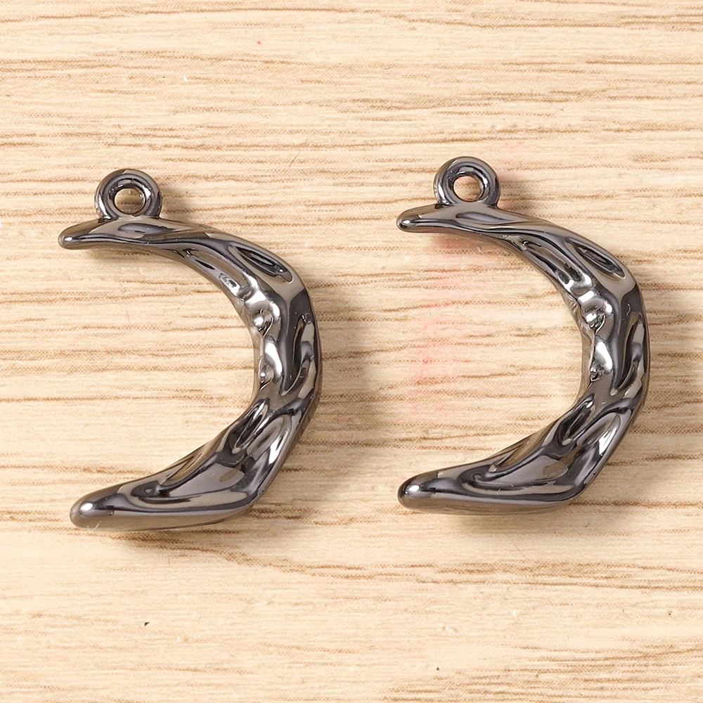 Tusember 5 Stück Hip-Hop Gun Black Sonne Mond Stern Herz Anhänger für Halsketten, Ohrringe, Armbänder, Schmuckherstellung, Bastelzubehör – Detail 21