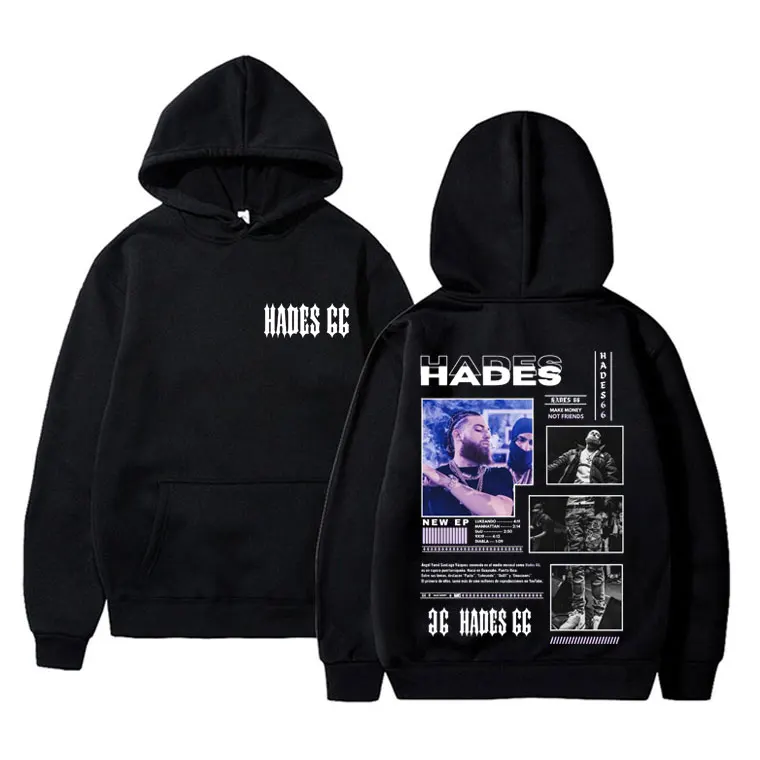 

Rapper Hades 66 Make Money Not Friends Graphic Hoodie Men Hip Hop Oversized Hooded Sweatshirt Men's Fashion Harajuku Streetwear