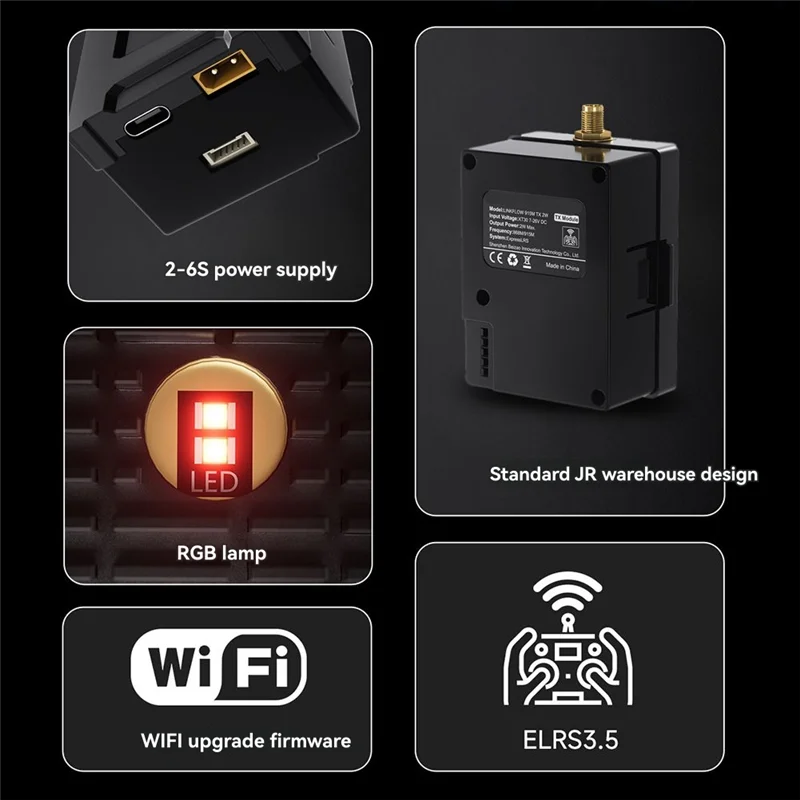 ABGN pour GEPRC LINKFLOW 915M TX Module de vol longue portée 915Mhz Expresslrs 3.5 bricolage RC FPV quadrirotor pièces de Drone Freestyle