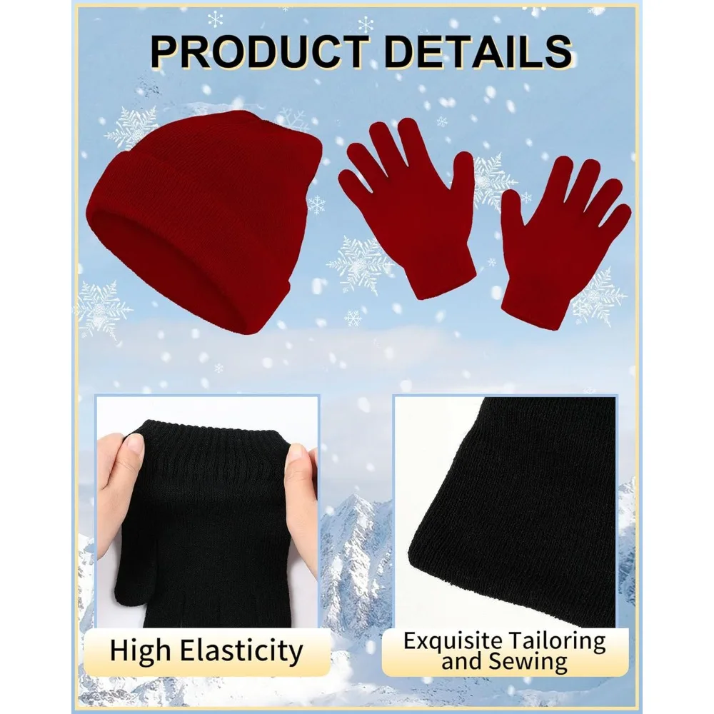 مجموعة بيني وقفازات شتوية للجنسين، مجموعة كومبو من القبعة والقفازات الحرارية المكونة من 120 قطعة، مثالية للتبرعات والخيرية والمنزل