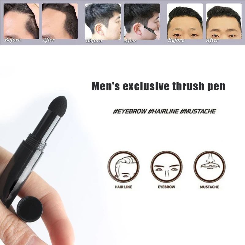 Remplissage de ligne de cheveux pour barbe et sourcils, Cos imperméable et durable, outils de maquillage pour hommes, correcteur naturel