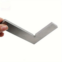 1PCS Ruler Flat Corners Protractor Silver 99x70mm Bladed Degree Angle Try Square Tone Ypay 90 Degree Knife Edge Square 100X70mm