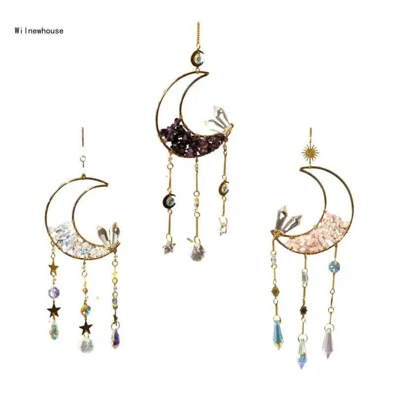 

Crystal Moon Pendant Decoration Hanging Window Decoration, Crystal Suncatchers Dropship