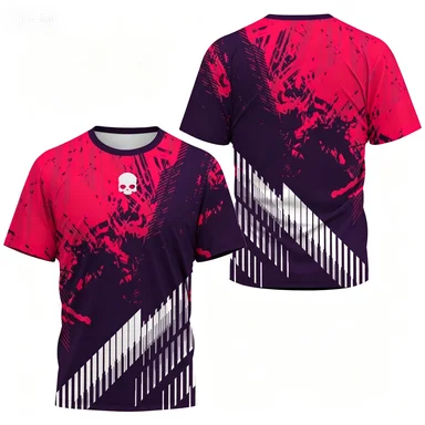 Men's T-shirt Round Neck Short Sleeved Color Printed Tennis Running Casual and Comfortable Outdoor Sportswear Top view 5