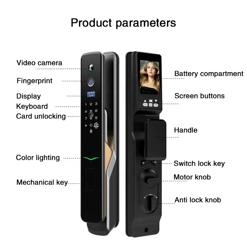 Door Fingerprint Lock Finger Lock for Wooden Door IP54 Indoor Smart Home Key Material Method Origin Abs Aluminum ZHE