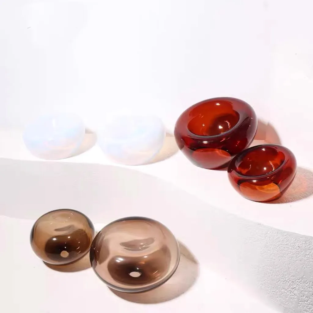 Clear Glass Bowl Modern Simple Style Art Decoration Living Room Desktop Fruit Dish Kitchen Storage Supplies Irregular Shape Bowl