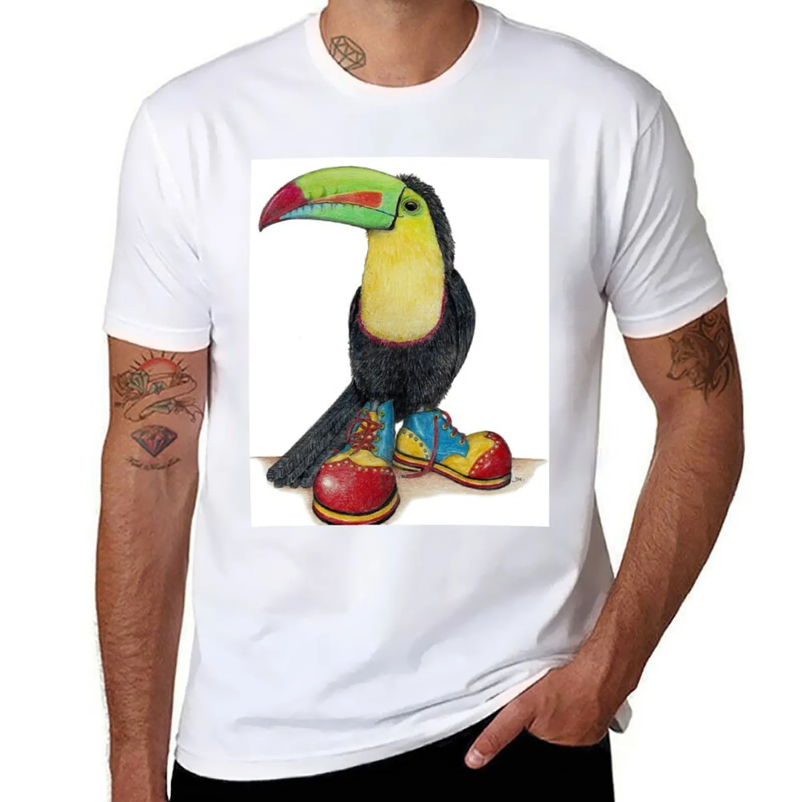 

Toucan in clown shoes T-Shirt man t shirt cotton man graphic t shirt T-Shirt