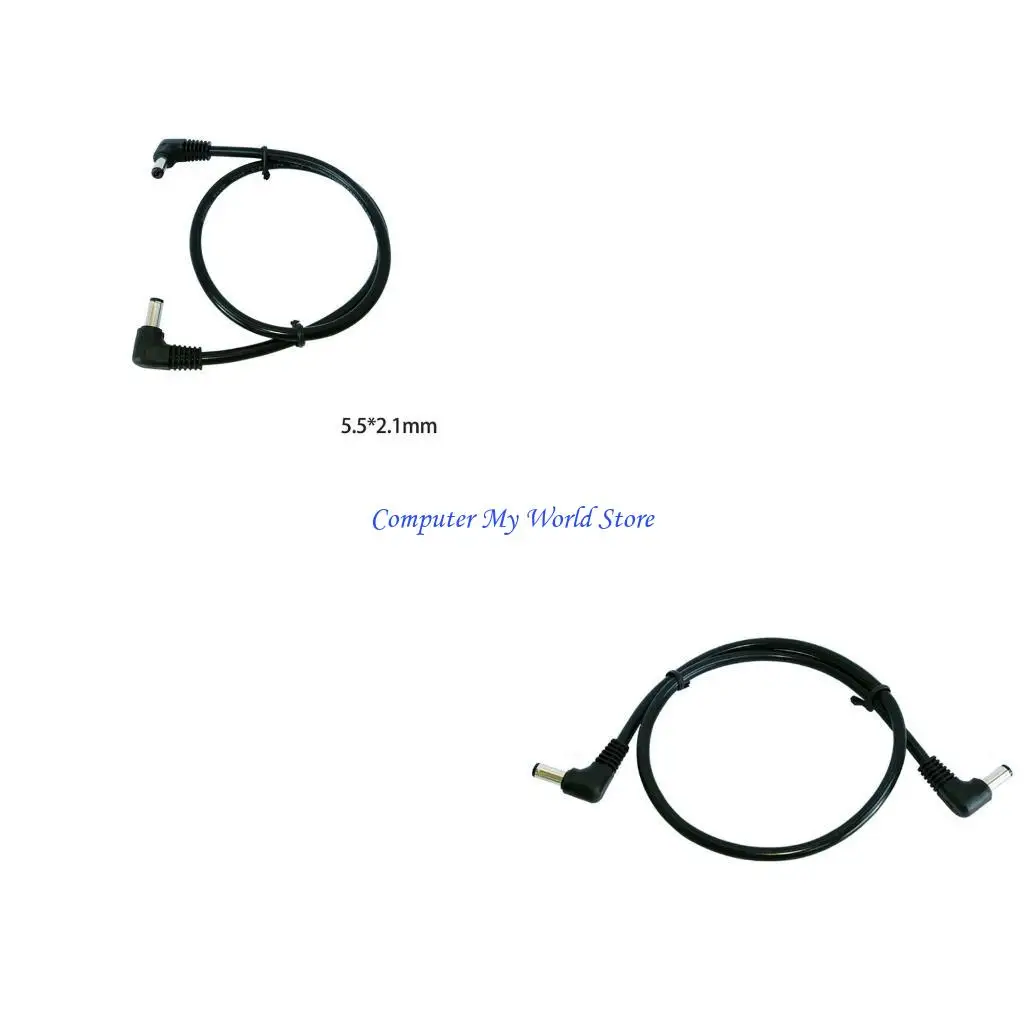 

50/150/300cm DC5521 Power Cable Wire 5.5x2.1mm Male to 5.5x2.1mm Male Connectors 90° Bended Extension Cord Line