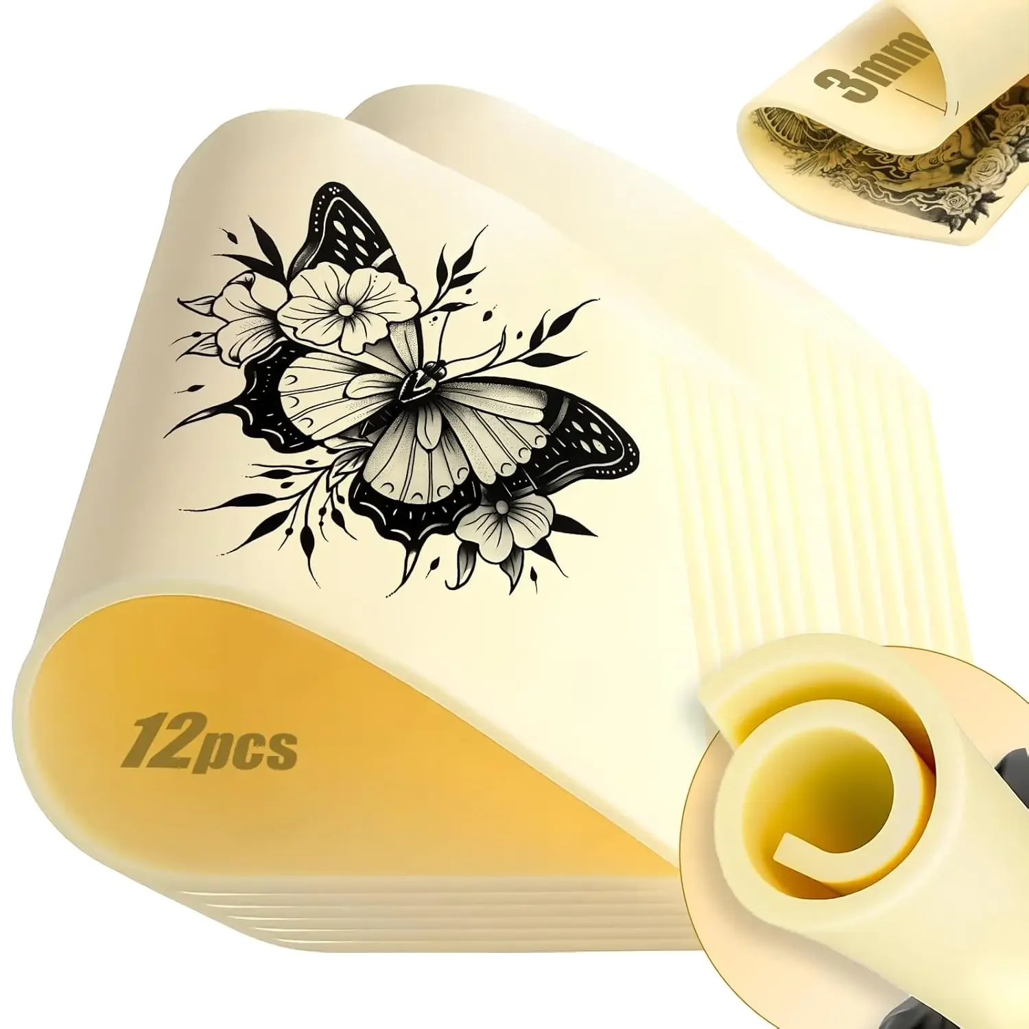 A4 Permanent Makeup Tattoo Practice Skin Double Sides Big Size Fake Skin 3MM Thick Silicone Tattoo Accessory Eyebrow Training