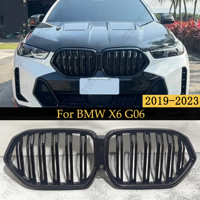 

Carbon Fiber Look Racing Grills For BMW X6 G06 M50i M50d X6M F96 2019-2023 Front Bumper Kidney Grill Auto Replacement Part