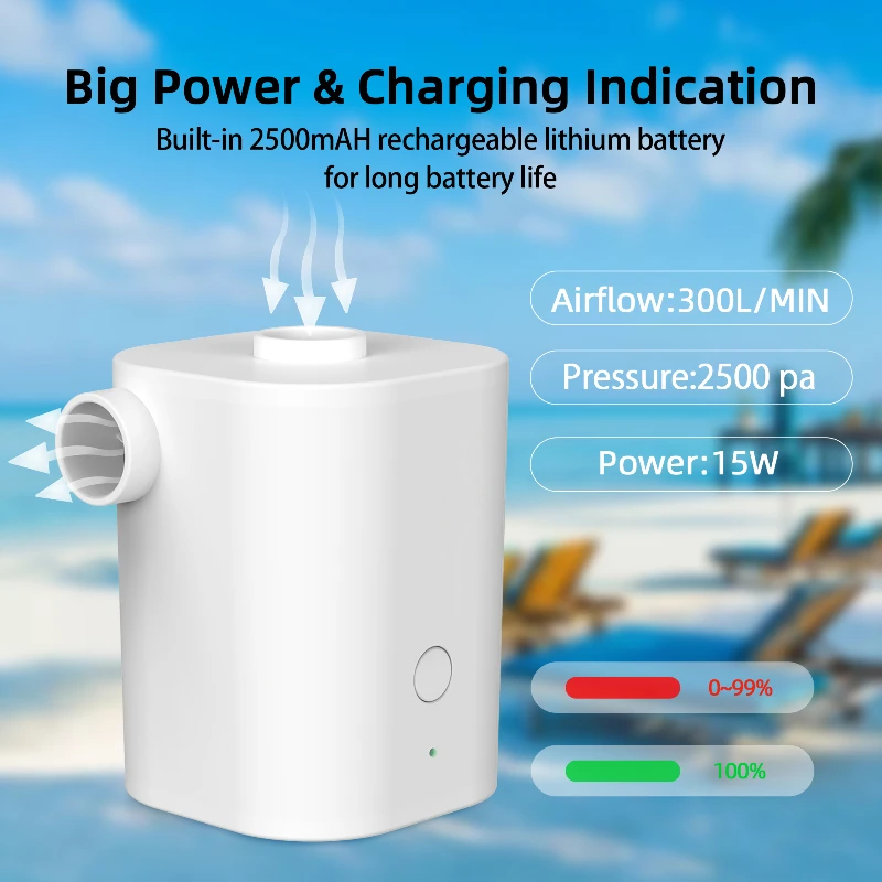 Xiaomi Youpin Air Pump Wireless Air Compressor Camping Inflatable Deflate Beds Mats Swimming Ring Mini Portable Outdoor Inflator