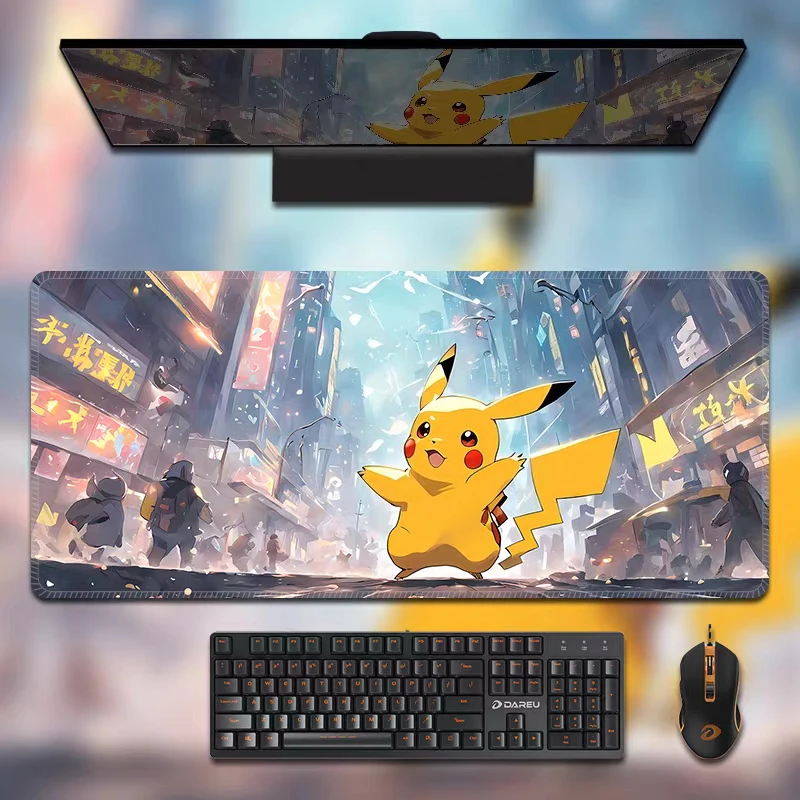 

New Anime Pikachu Leather Mouse Pad E-sports Game Cool Creative Table Mat Oversized Boys Office Locking Edge Non-slip Mouse Pad
