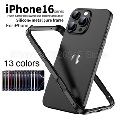 Hybrid Silicone Frame Aluminum Metal Phone Case For iPhone 17 16 15 14 13 12 11 Pro Max Better Heat Bumper