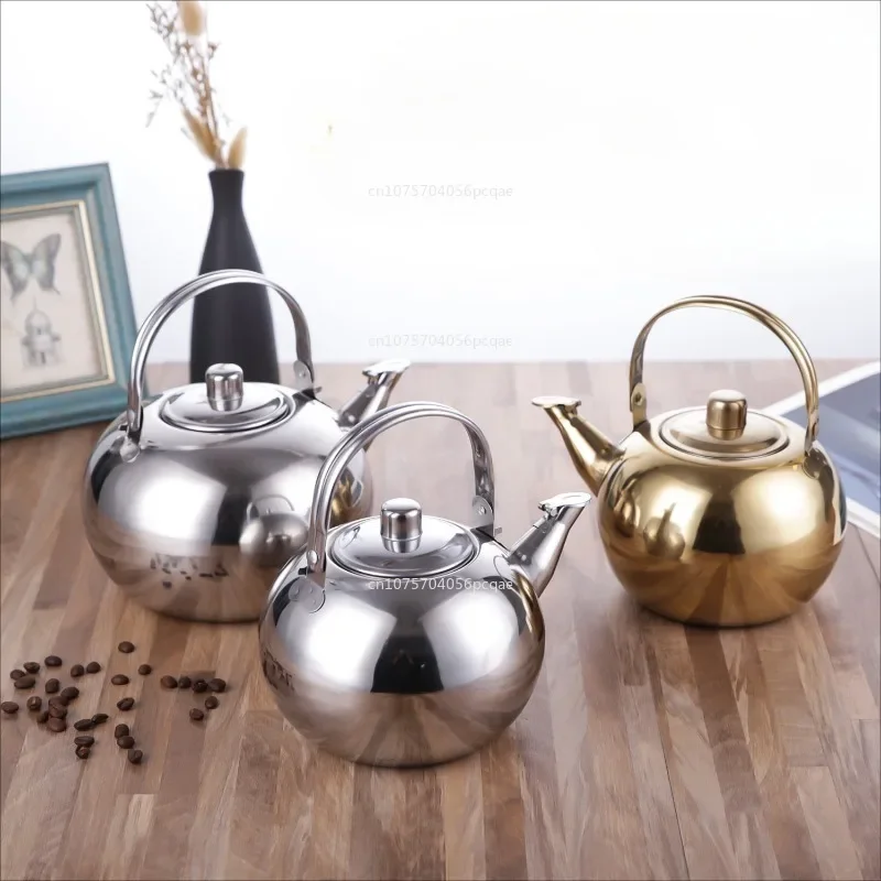 Portable Tea Kettle with Strainer Gas Stove Boiled Kettle Stainless Steel Teapot Whistling Kettle Large Capacity TeaKettle Pot