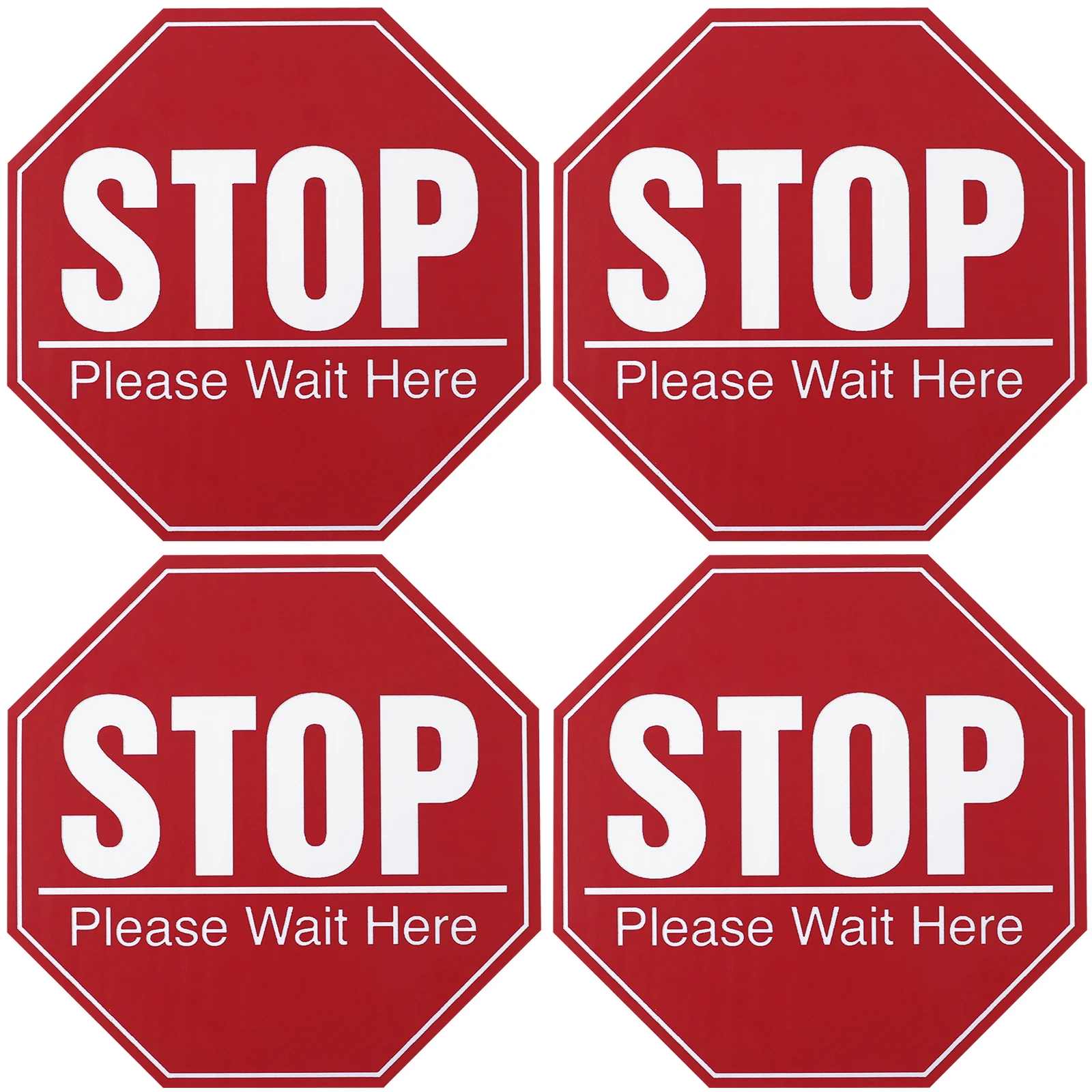 5 Sheets Red Epidemic Prevention Wall Stickers Social Distancing Signs Floor Decals Reusable Removable PVC Bright Large Schools