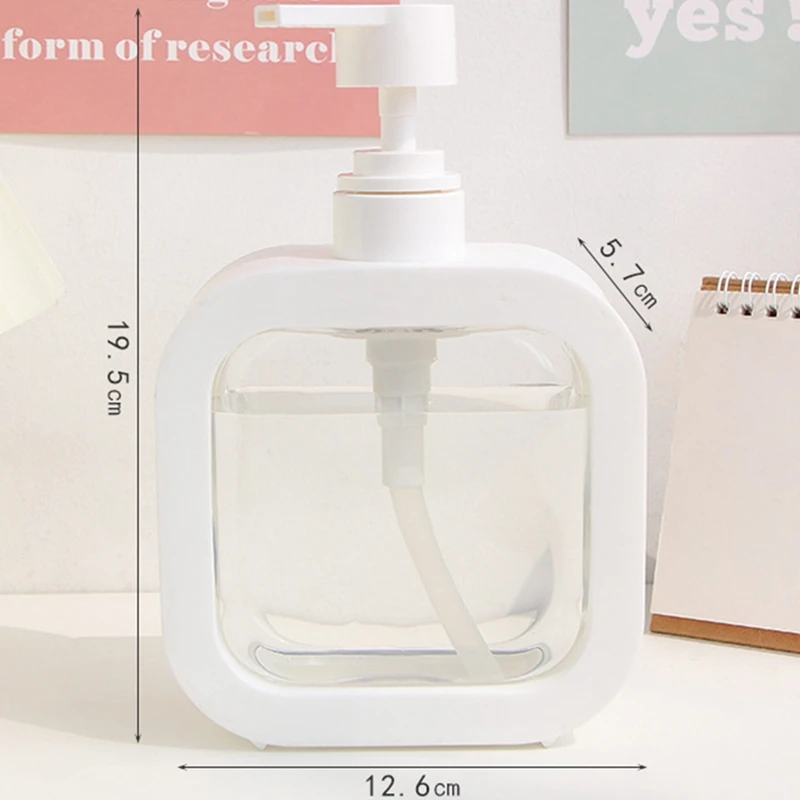 

White Soap Dispenser Bottle Hand Bottle Cosmetics Shampoo Body Wash Lotion Bottle Travel Tool 500ML