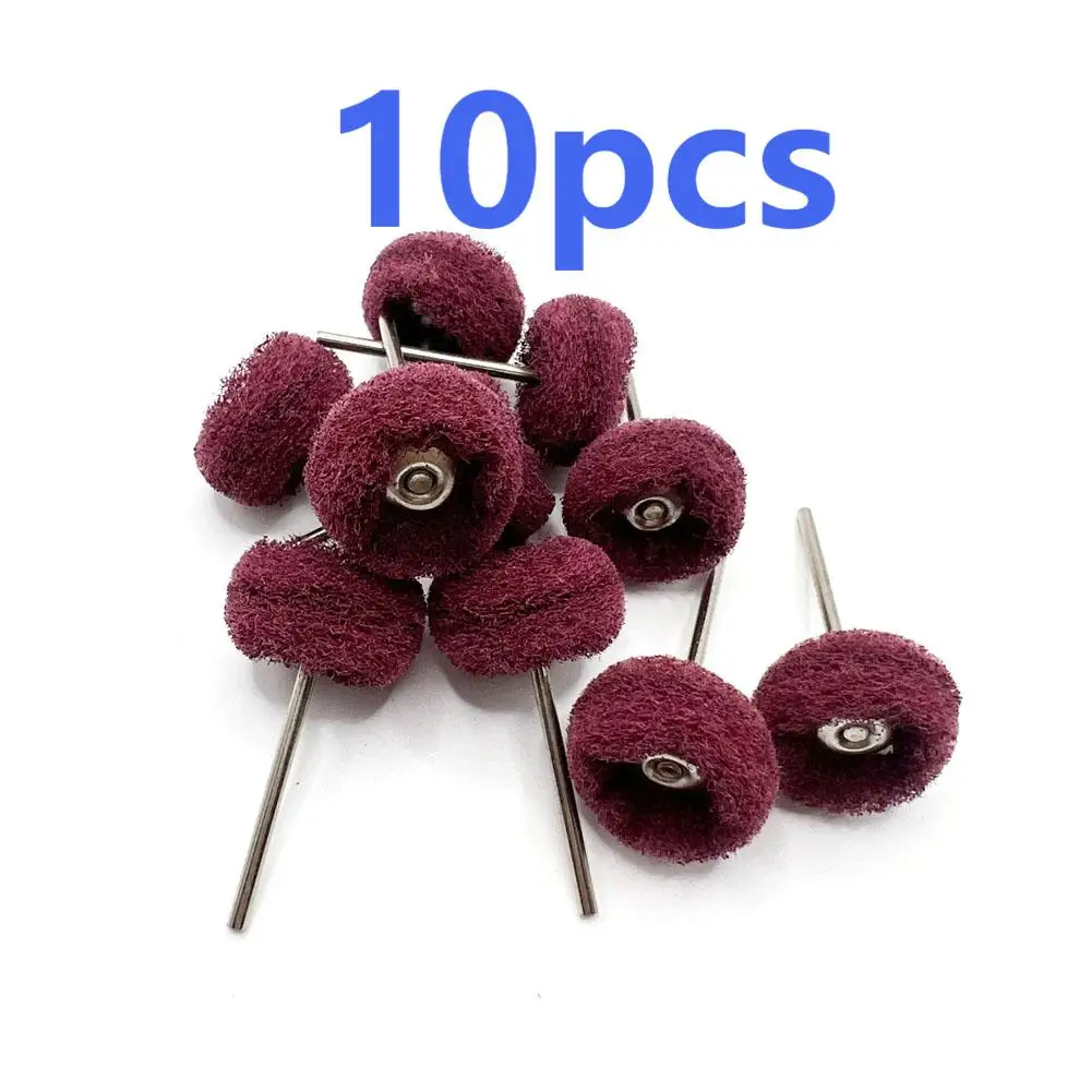 10pcs Dental Polishing Brush Wheel Rotary Tool 2.35mm HP Shank Wool Goat Cotton Polishing is suitable for low speed reverse angl