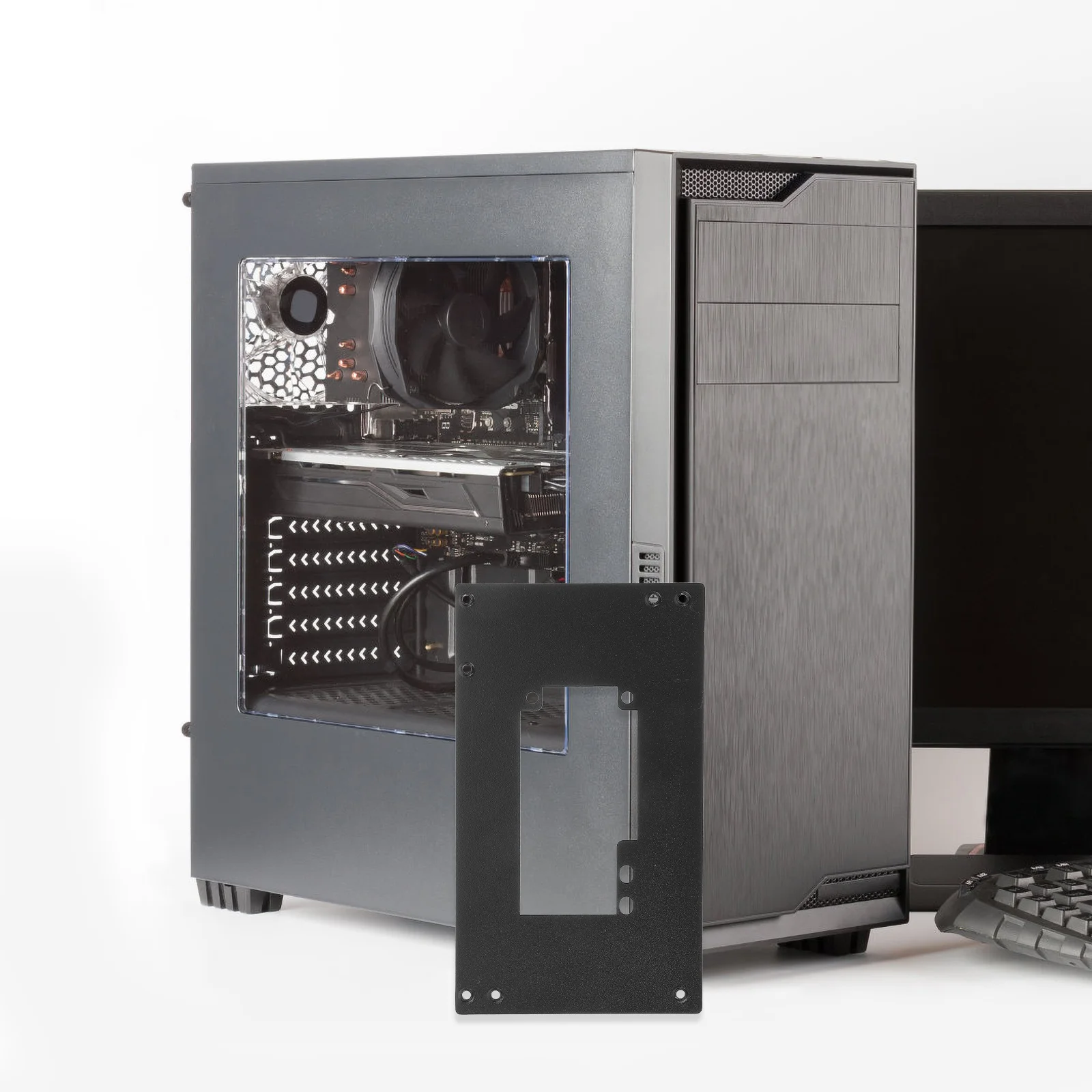 

Aluminum Atx to Power Supply Bracket Mounting Adapter Frame Durable Computer Part Conversion Baffle Atx to Bracket