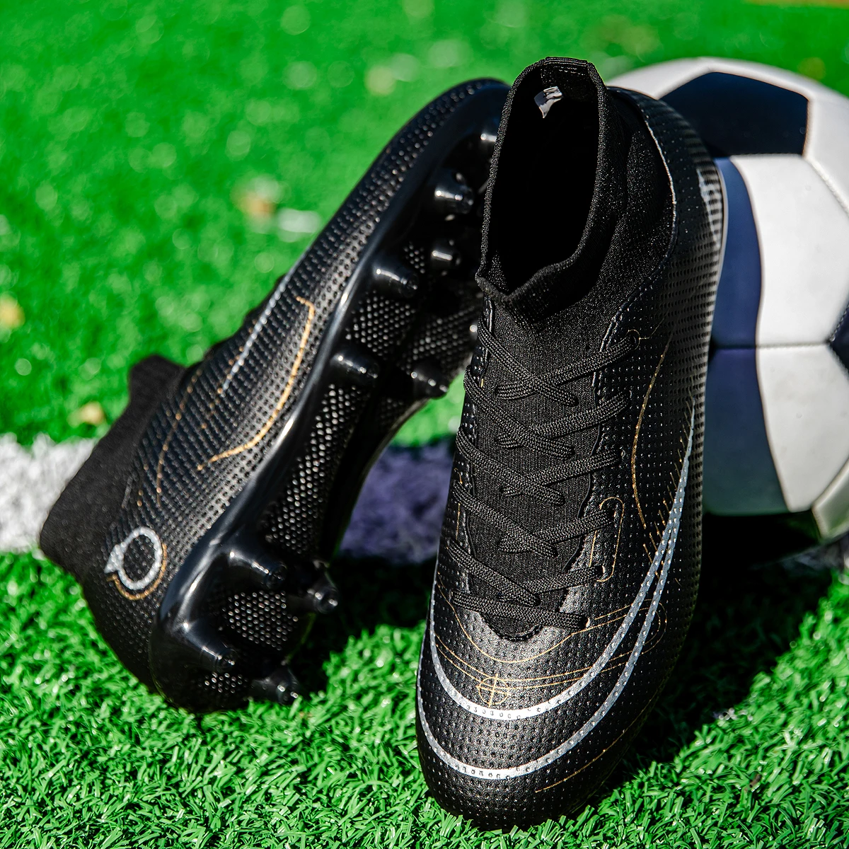 Unisex AG/FG Firm Ground Football Cleats Light PU Upper Tough Rubber Studs For Men Outdoor Lawn Football Sports Practice