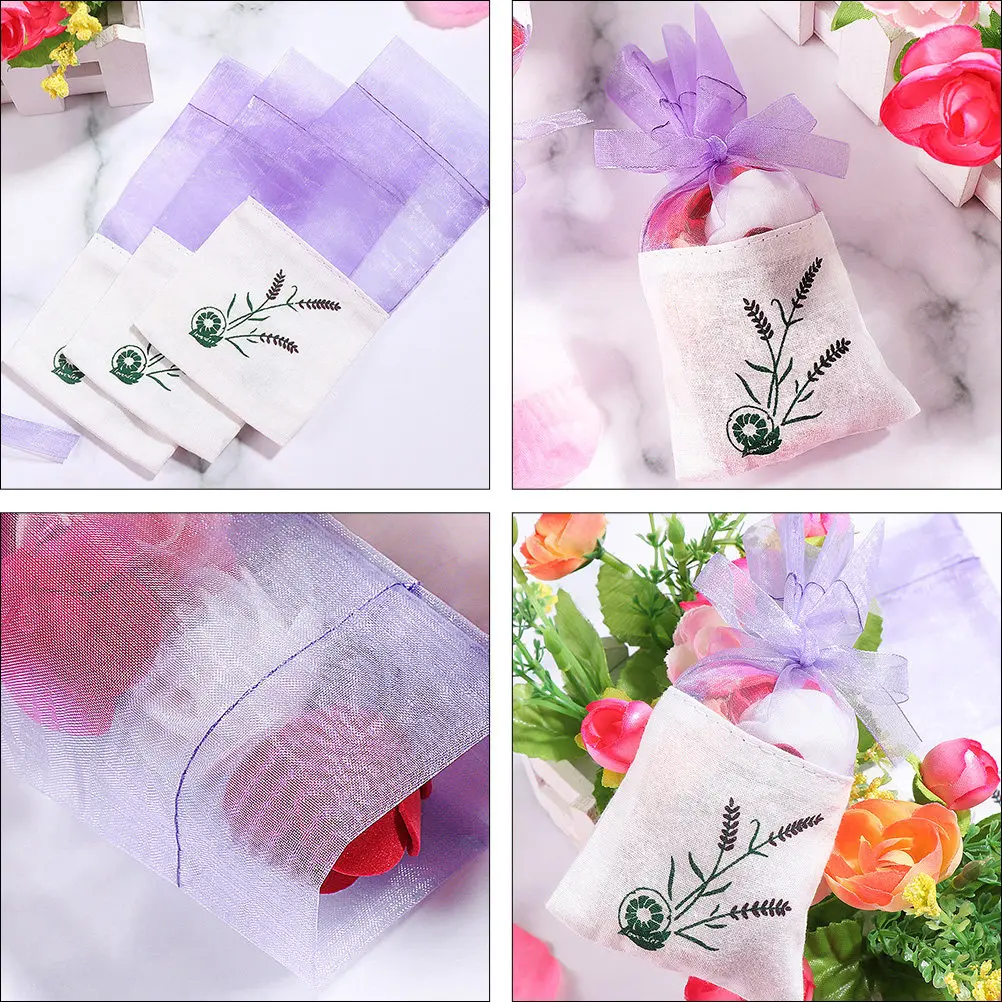 12Pcs Organza Jewelry Pouch Drawstring Sachet Bag for Gift Packing Dried Flowers Scented Pouch Storage Use