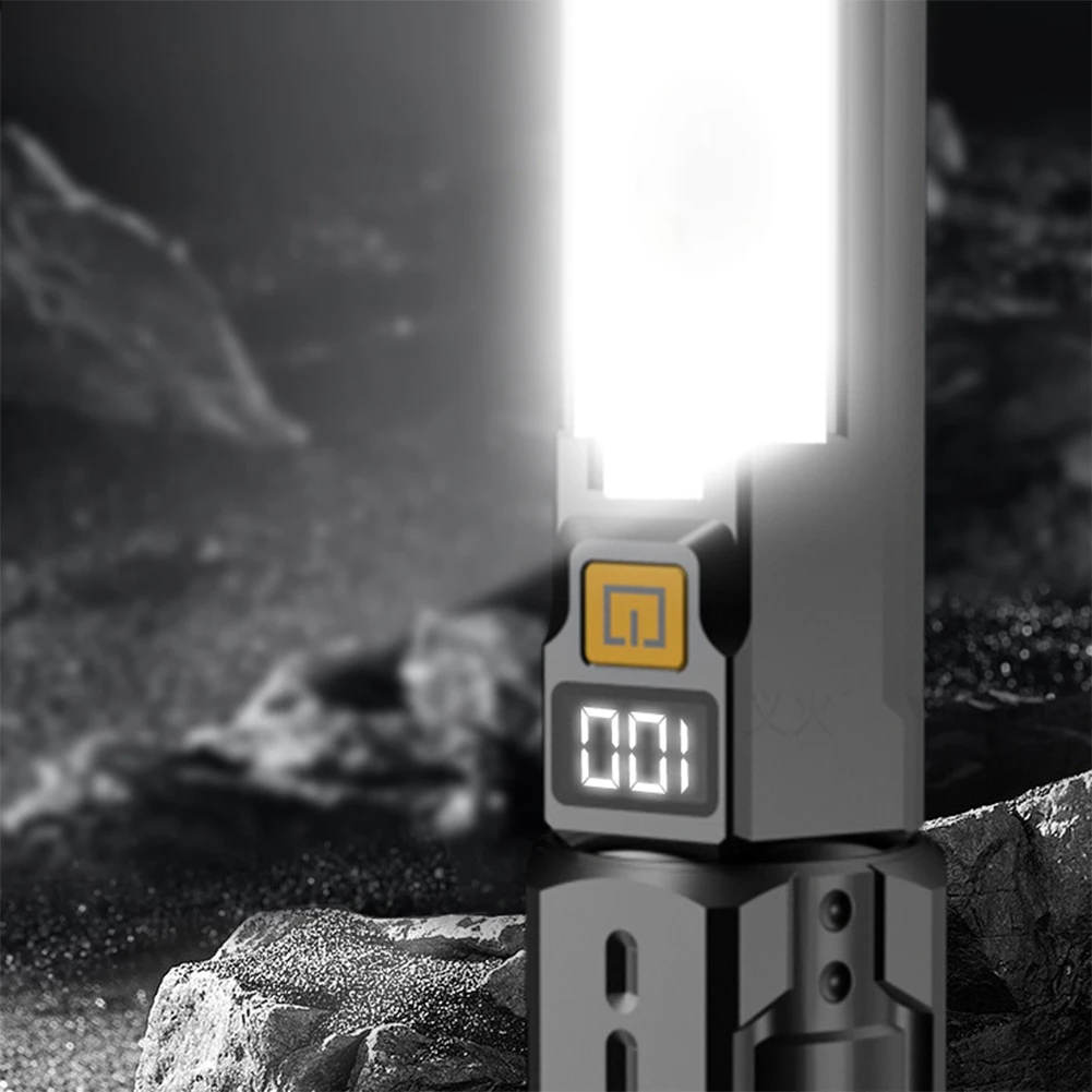 ABDE-Zoom مصباح يدوي سيارة محمول ضوء العمل متعدد الوظائف في الهواء الطلق مصباح يدوي LED تحذير الكشاف