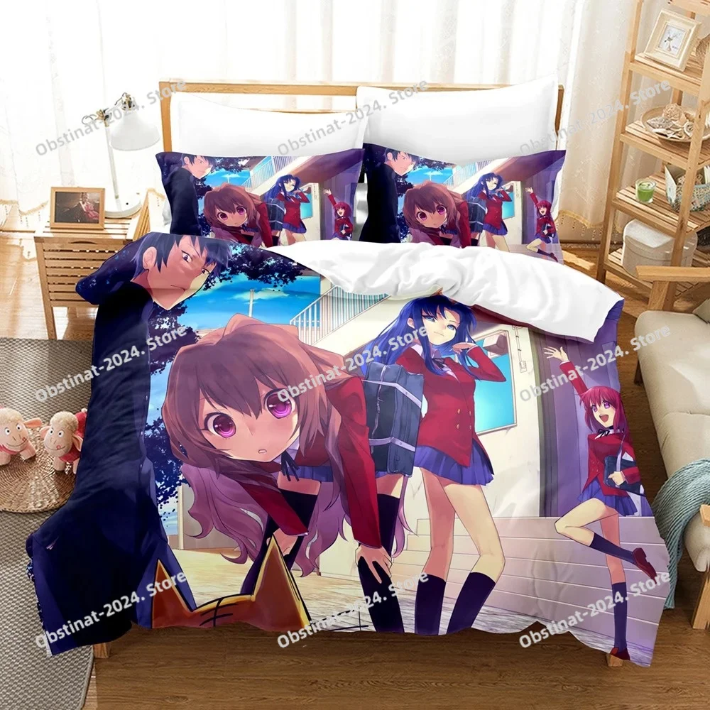 

New Japan 3D Print Anime TIGER×DRAGON! Bedding Sets Duvet Cover Set With Pillowcase Twin Full Queen King Bedclothes Bed Linen