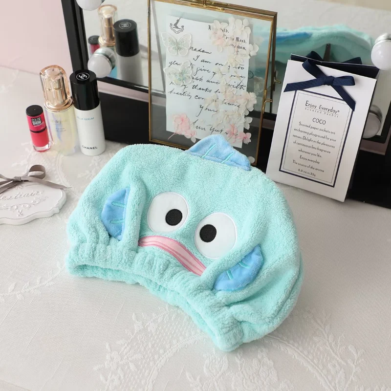 Sanrio Kulomie Cute Student Absorbent Dry Hair Cap Hanton Ugly Fish Cartoon Adult Wipe Hair Bag Head Towel Quick Dry Shower Cap