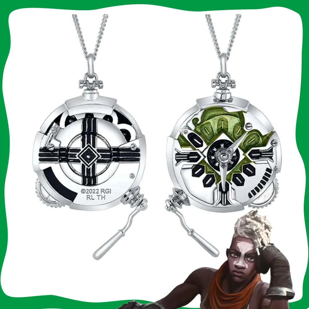 Dropshipping Arcane Ekko Stopwatch Necklace Pendant Cosplay For Men Game LoL TV 2 Costume Accessories Man Roleplay Props Gifts