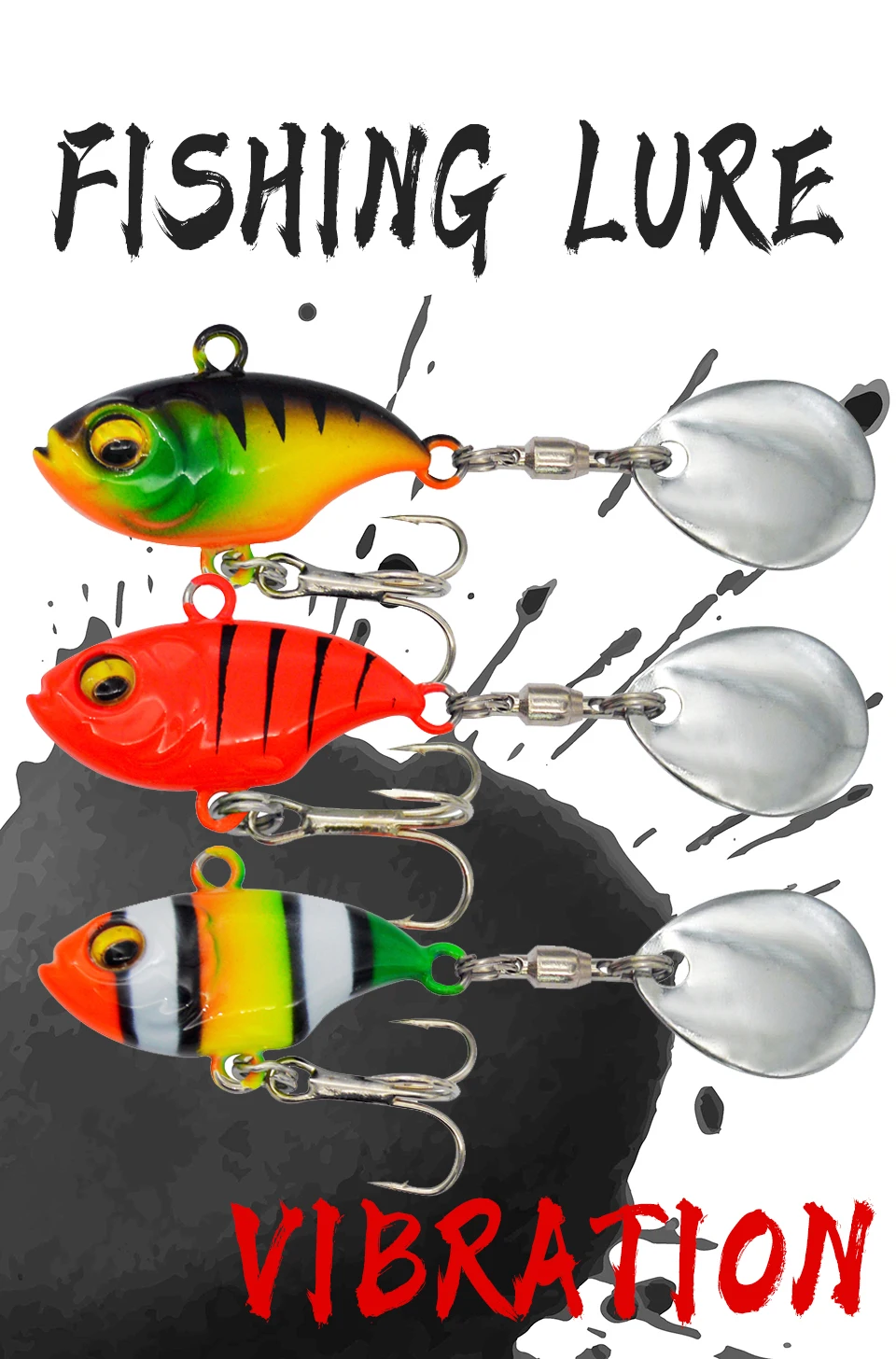 SPAZIERGANG FISCH Neue Schwanz Spinning 14g Balance Rotierenden Metall Jig VIB Vibration Köder Spinner Löffel Sinkende Köder Angelgerät pesca – Detail 1