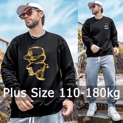 Oversized Tops Men Plus Size Pullovers Sweatshirts 6XL 7XL 8XL 110-180kg Man Round Neck Long Sleeve Printed Big Size Clothing