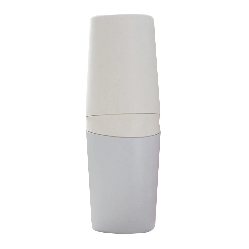 

Portable Toothbrush Travel Holder Compact Lightweight Case Grey Covers Mouthwash Cup For Business Hiking Camping Storing