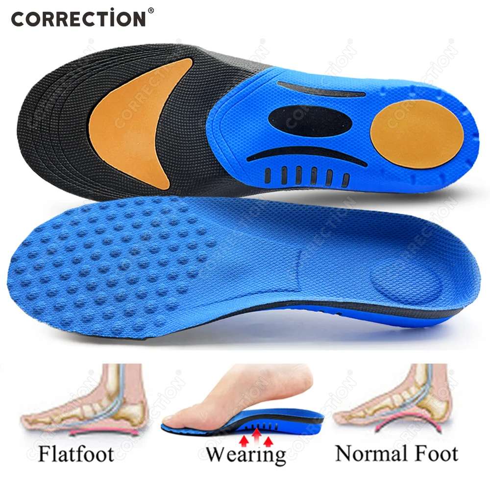 CORRECTION Orthopedic Insoles Orthotics Flat Foot Health Sole Pad For Shoes Insert Arch Support Pad Plantar fasciitis Feet Care