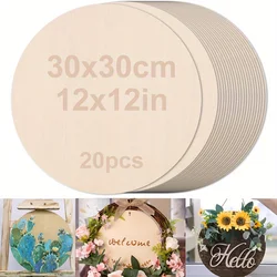 5pcs/10pcs/20pcs Wood Circle for Crafts, 12inch Wood Circle Crafts Wooden Cutouts, Door Hanger, Door Design, Wood Burning