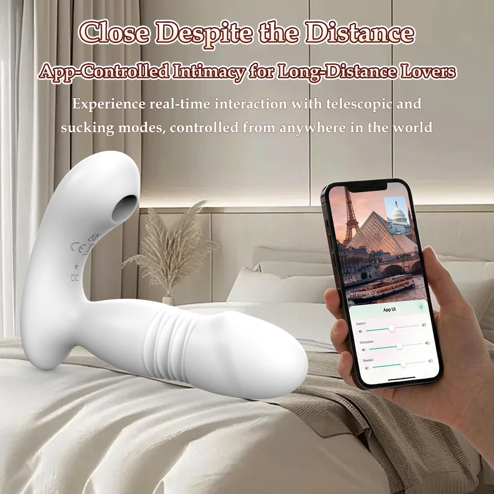 Thrusting Dildo Upgraded Sex Toy 9 Frequency Vibrating ,G Spot Clit Nipple Wearable Vibrator, Adult Sex Toys for Female Couple - view 4