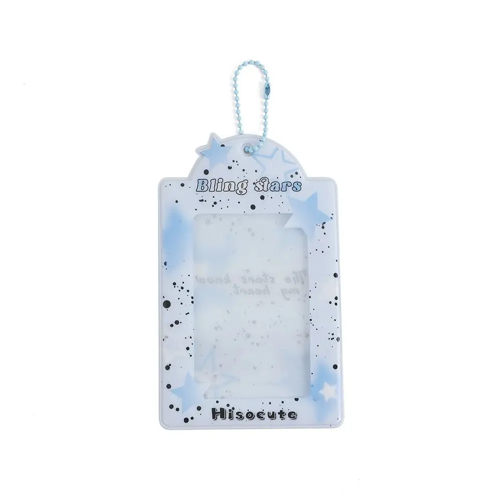 Cute Star Y2K Photocard Holder Keyring Hanging Card Protector Sleeve 3 Inch Transparent Photo Card Cover Idol Cards
