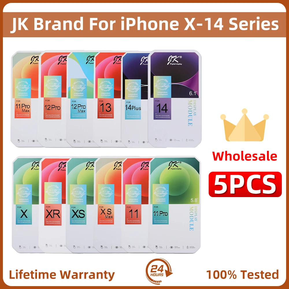 

5Pcs JK Incell For iPhone X XS XR 11 12 12 Pro Max LCD Display For IPhone13 14 plus Screen Digitizer Assembly Replacement