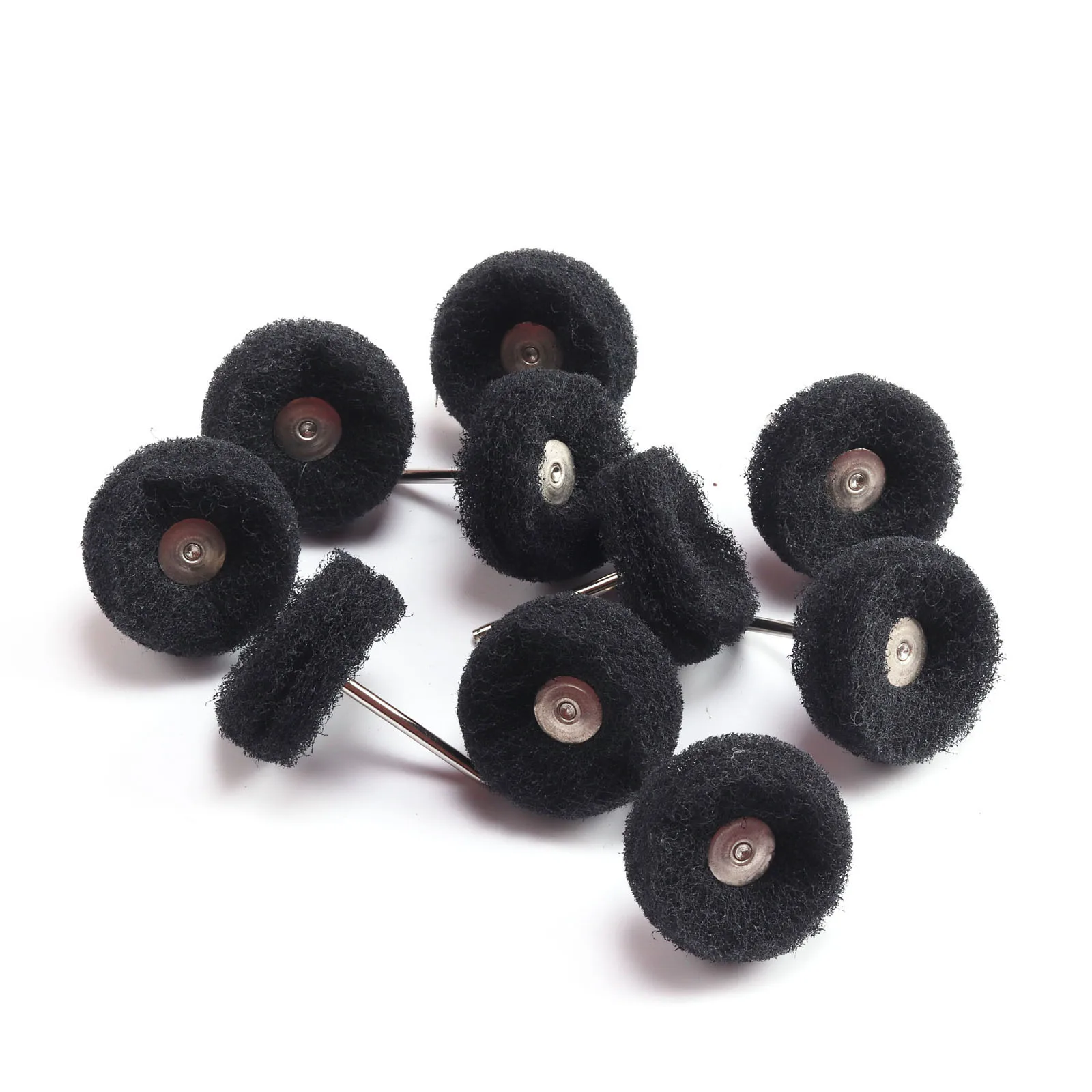 Sikat Abrasif Bor Mini Nilon Roda Pemoles Pengkilapan dengan Tangkai 3Mm untuk Set Aksesori Alat Putar 10 Buah/8 Buah