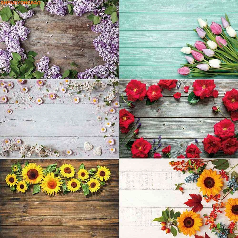 

Flower Wood Food Product Photography Background Floral Wooden Photo Shoot Backdrop Board Subject Shooting Props Supplies