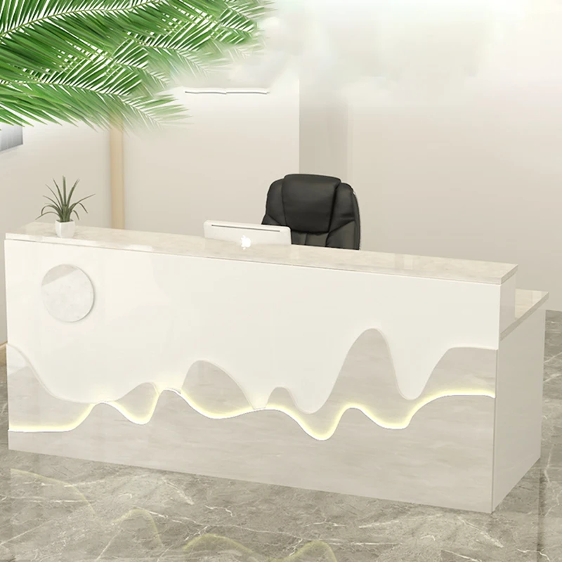 

Illuminated Corner Reception Desks Classic Small Nordic Design Reception Desks Beauty Salon Mostrador Commercial Furniture