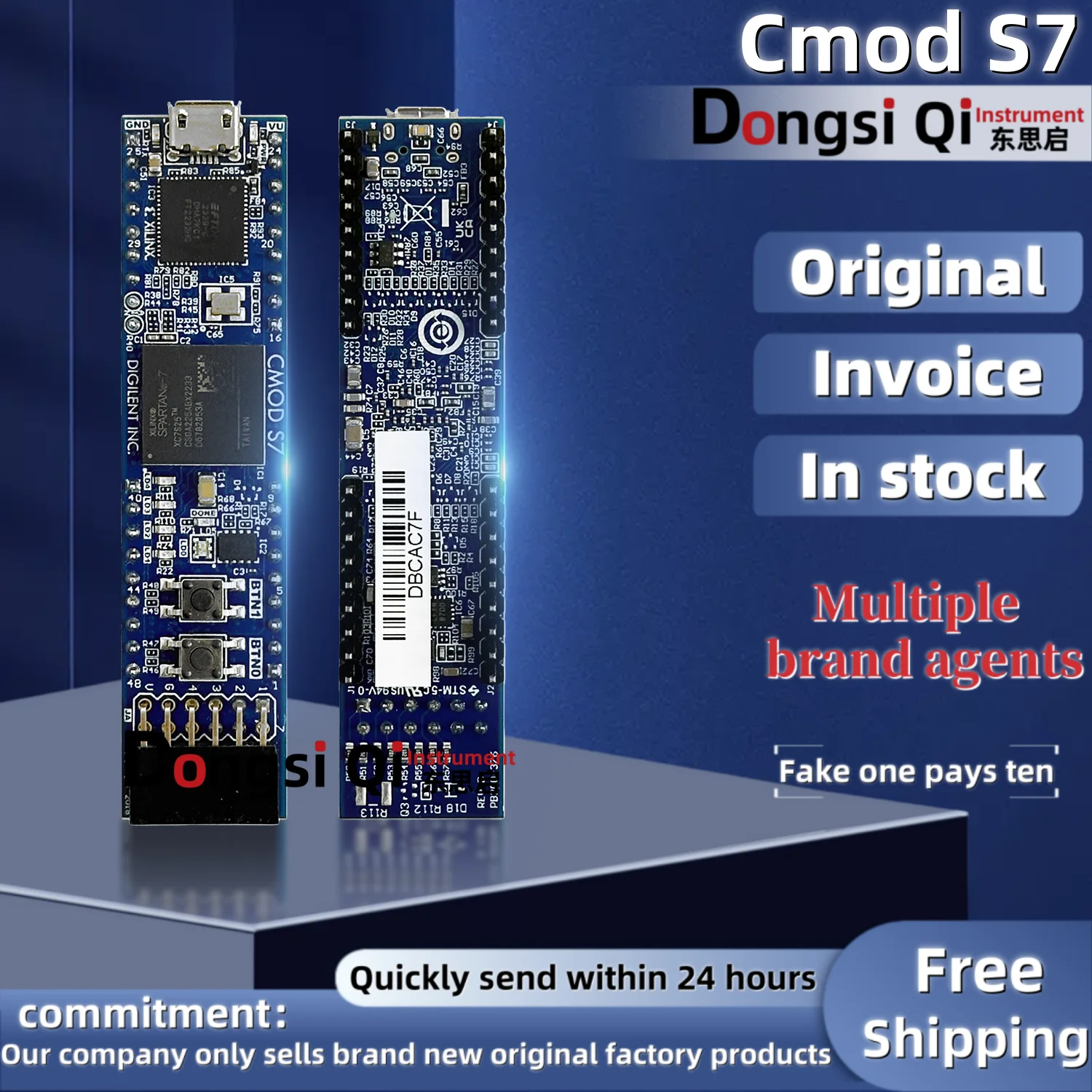 【Dongsi Qi】410-376 Cmod S7: Модуль FPGA Spartan-7, совместимый с макетной платой, XC7S25-1CSGA225C, 4 МБ Quad-SPI Flash